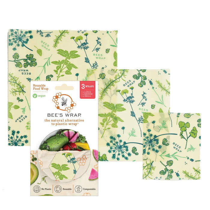 3 Pack Assorted Size Wraps (S, M, L) - Garden Party Print