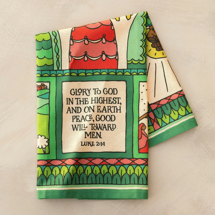 Glory To God Christmas Tea Towel