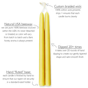 10" Gift Boxed Pure Beeswax Taper Candles - Needle and Grain