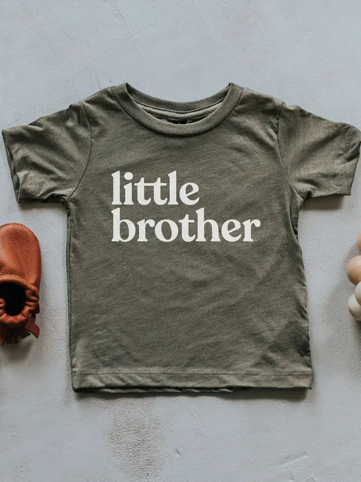 Olive Little Brother Kids Tee