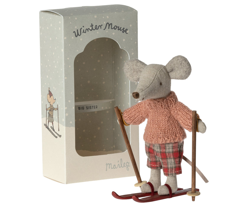 Big Sister Winter Mouse with Ski Set