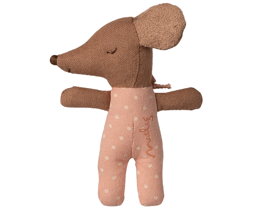 Sleepy Wakey Baby Mouse in Matchbox in Rose