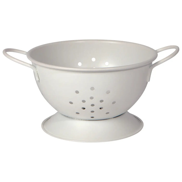 Small Matte Steel White Colander