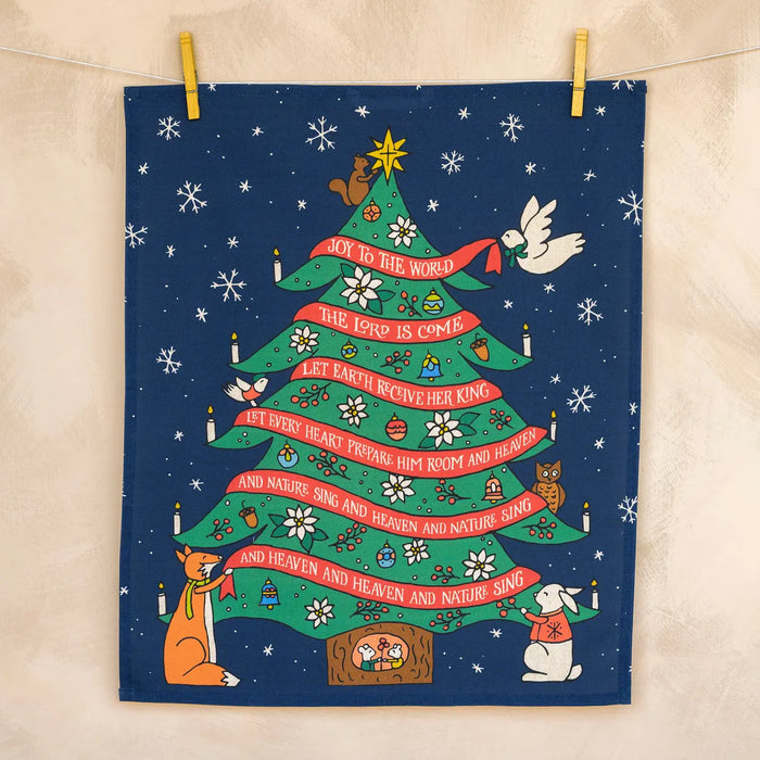 Joy To the World Christmas Tea Towel