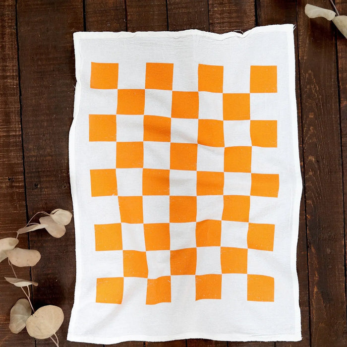Tennessee Orange Checker Tea Towel