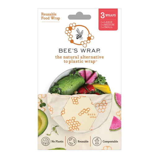 3 Pack Assorted Size Wraps (S, M, L) - Honeycomb Print - Needle and Grain