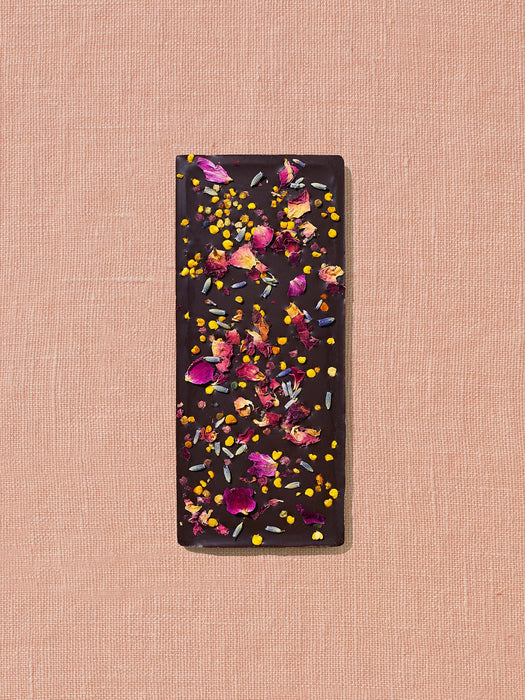 Lavender Rose Date-Sweetened Dark Chocolate