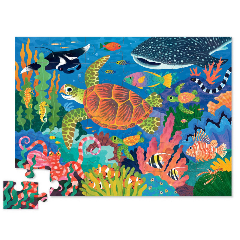 36-Piece Shaped Box Puzzle - Sea Turtle - Needle and Grain
