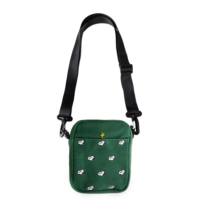 Snoopy Forest Green Embroidered Crossbody Bag