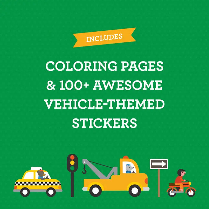 Vehicles Coloring Book with Stickers