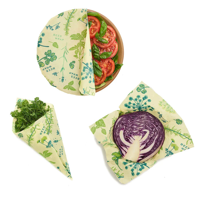 3 Pack Assorted Size Wraps- Herb Garden Vegan