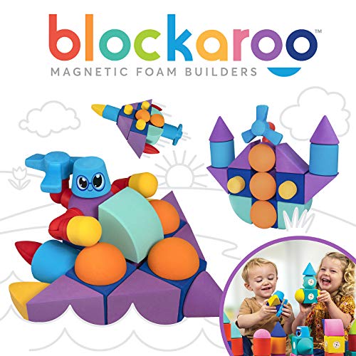 50 Piece Blockaroo Magnetic Foam Blocks Trunk Set - Needle and Grain