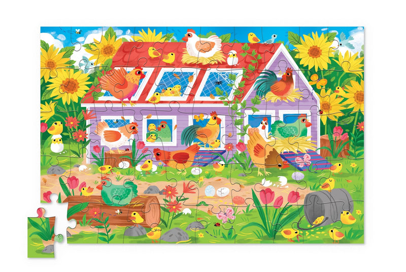 50-Piece Flat House Puzzle - Chicken Coop - Needle and Grain