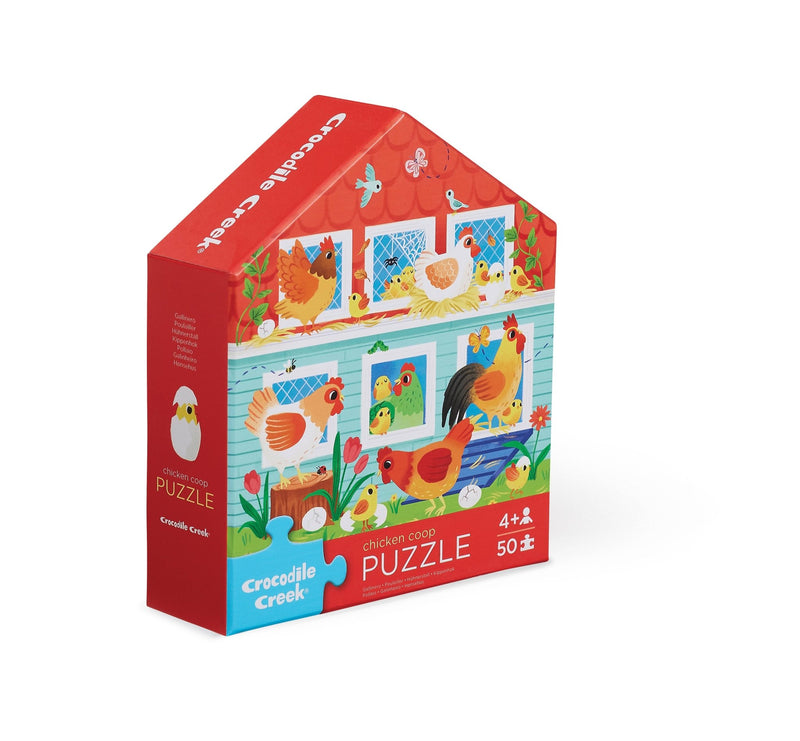 50-Piece Flat House Puzzle - Chicken Coop - Needle and Grain