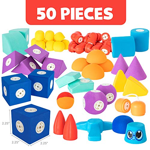 50 Piece Blockaroo Magnetic Foam Blocks Trunk Set