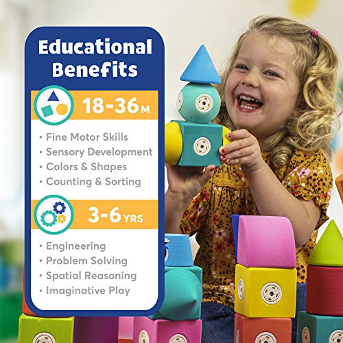 50 Piece Blockaroo Magnetic Foam Blocks Trunk Set