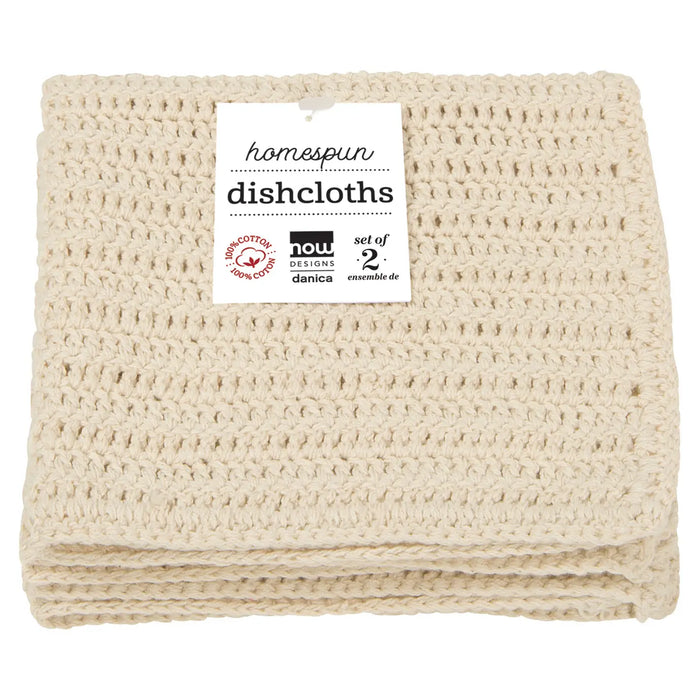 Homespun Natural Crocheted Dish Towels Set