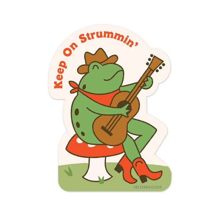 Strummin' Frog Sticker