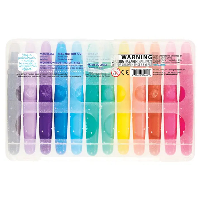 Rainbow Sparkle Watercolor Gel crayons