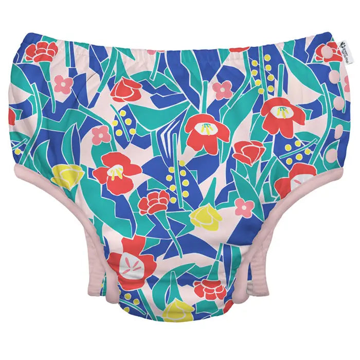 Window Floral Eco Snap Swim Diaper with Gusset