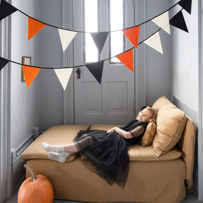 Orange & Black Felt Pennant Banner