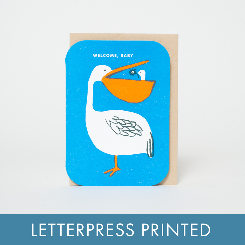 Welcome Baby Letterpress Greeting Card