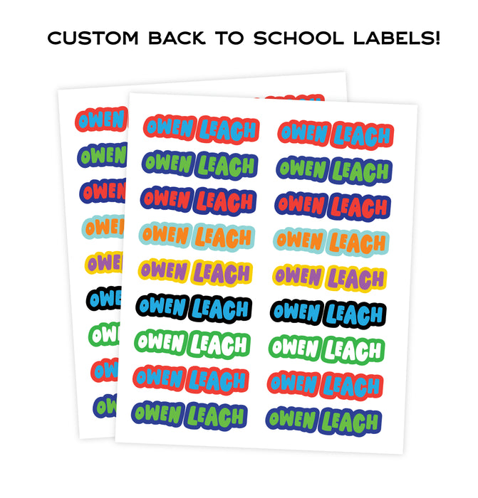 Back To School Custom Durable Label Sheets