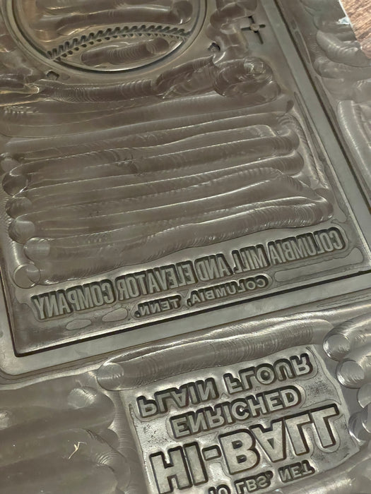 Columbia Mill & Elevator Printing Flong plate