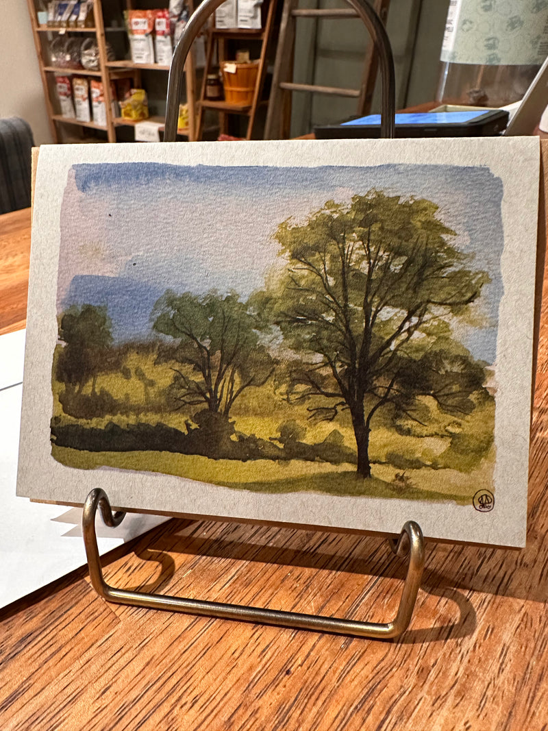 Sevgi Master Misty Lake Original Watercolor Card