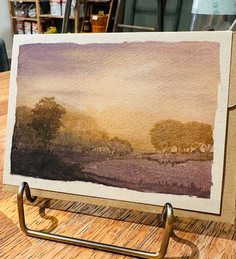 Sevgi Master Misty Lake Original Watercolor Card