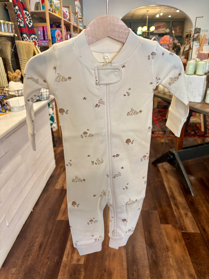 Zip Longsleeve Sleeper in Bunnies
