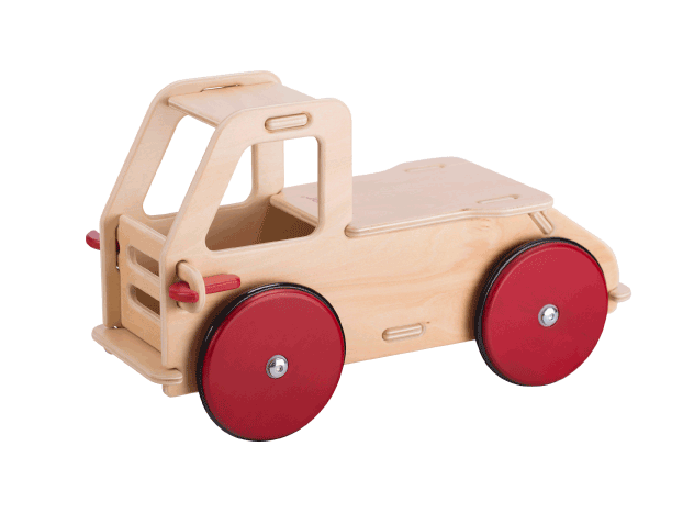 Miniature Ride-On Truck in Natural Wood