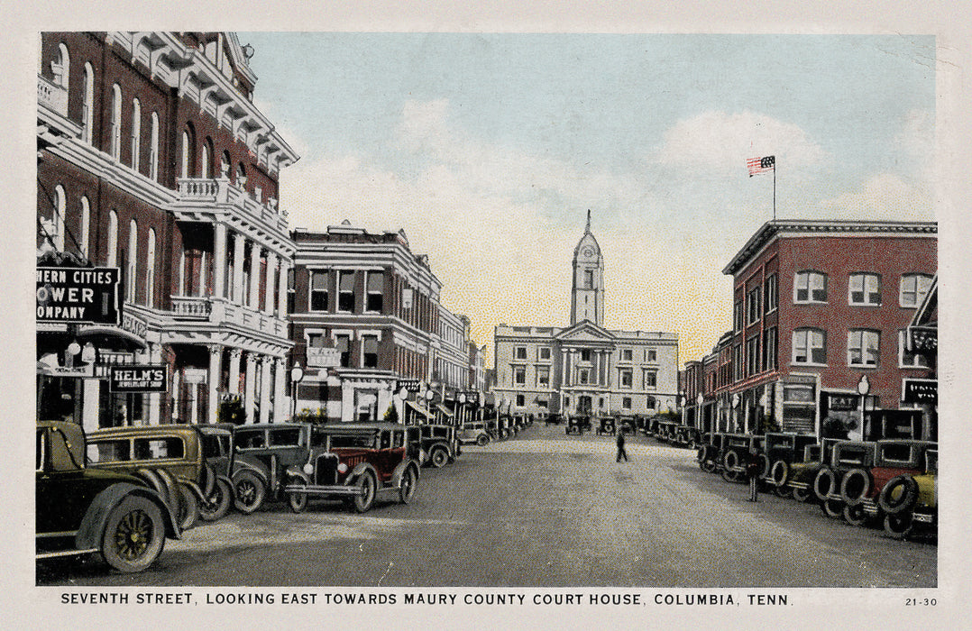 Vintage Downtown Columbia Postcard Reproduction