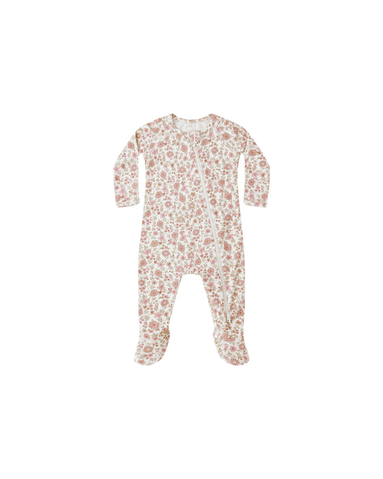 Bamboo Zip Footie in Bloom