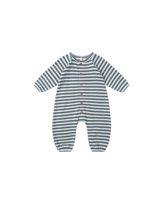 Waffle Long Sleeve Jumpsuit in Ocean Stripe