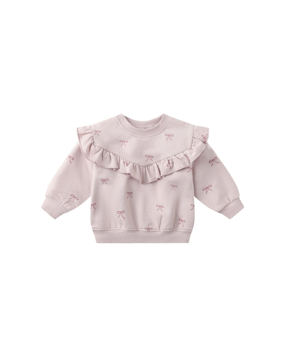 Ruffle Fleece Sweatshirt in Bows