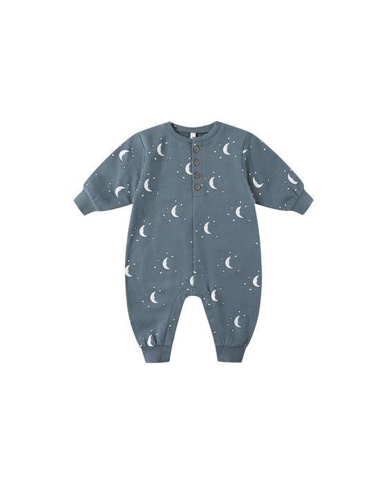 Relaxed Fleece Jumpsuit in Silver Moons