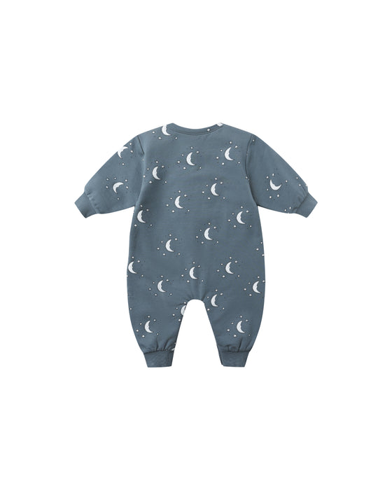 Relaxed Fleece Jumpsuit in Silver Moons