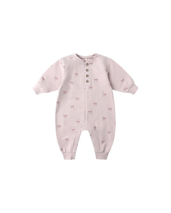 Relaxed Fleece Jumpsuit in Bows