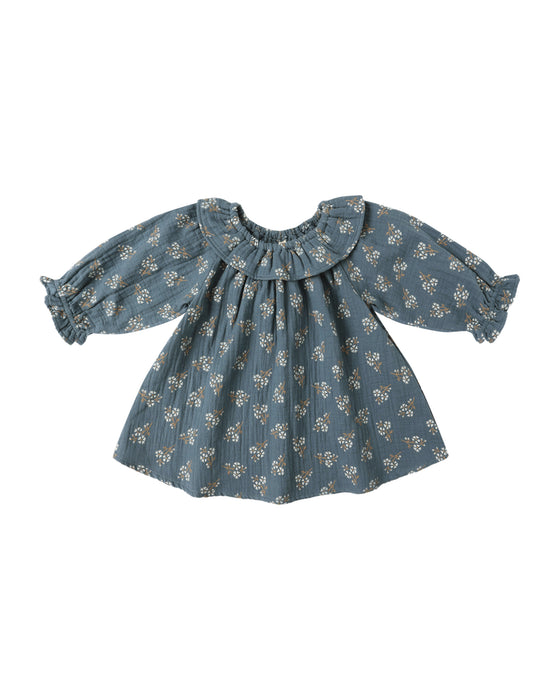 Long Sleeve Isla Dress in Blue Floral