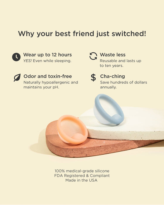 Saalt Menstrual Disc | Regular, Coastal Blue