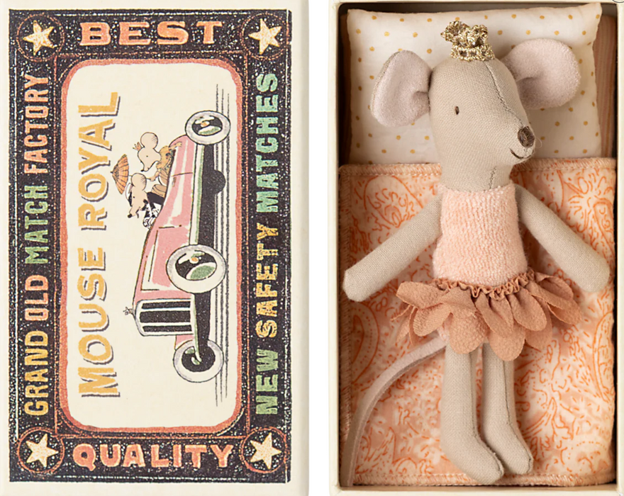 Little Sister Princess Mouse in Matchbox
