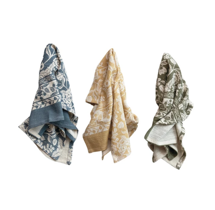 Printed Floral Cotton Tea Towel