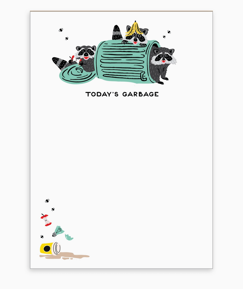 "Today's Garbage" Raccoon Notepad