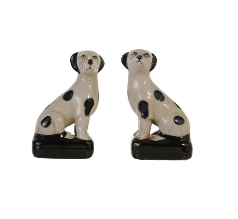 Small Hand-Painted Dog Bookends (Set of 2)
