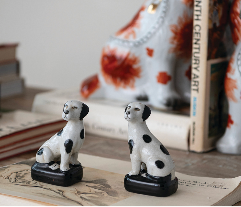 Small Hand-Painted Dog Bookends (Set of 2)