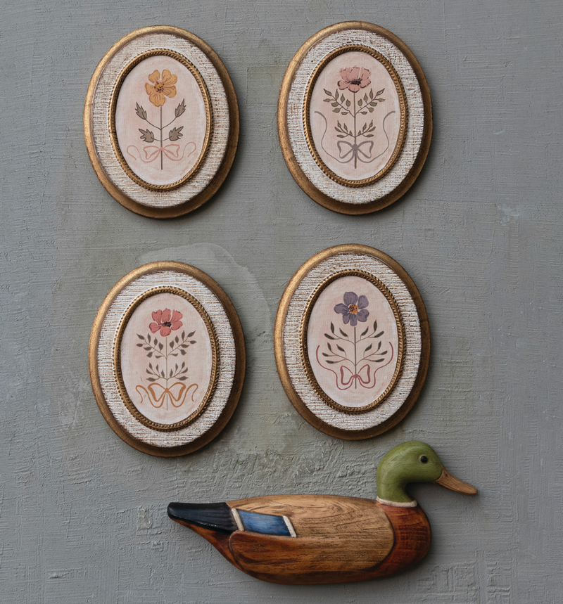 Hand-Painted Carved Wood Mallard Wall Decor