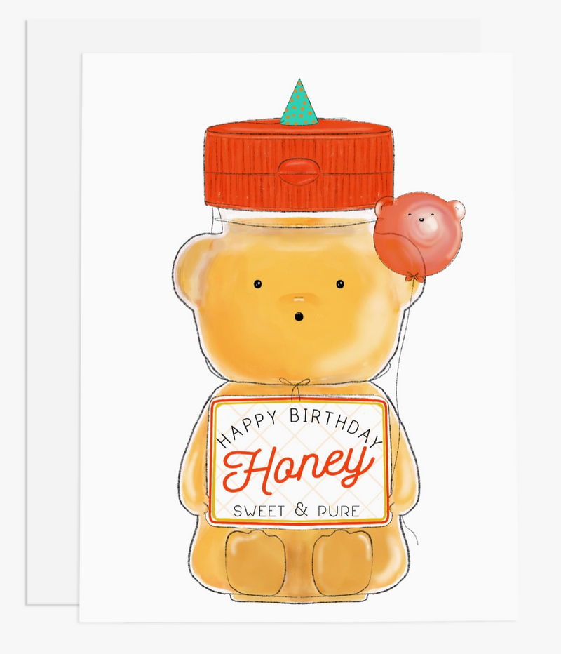 Sweet Birthday Honey Bear Greeting Card
