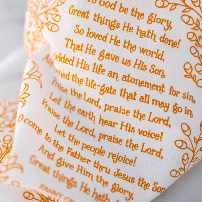 To God Be the Glory Hymn Tea Towel