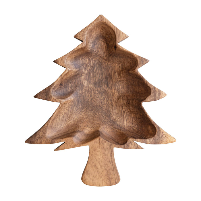 Acacia Wooden Christmas Tree Bowl